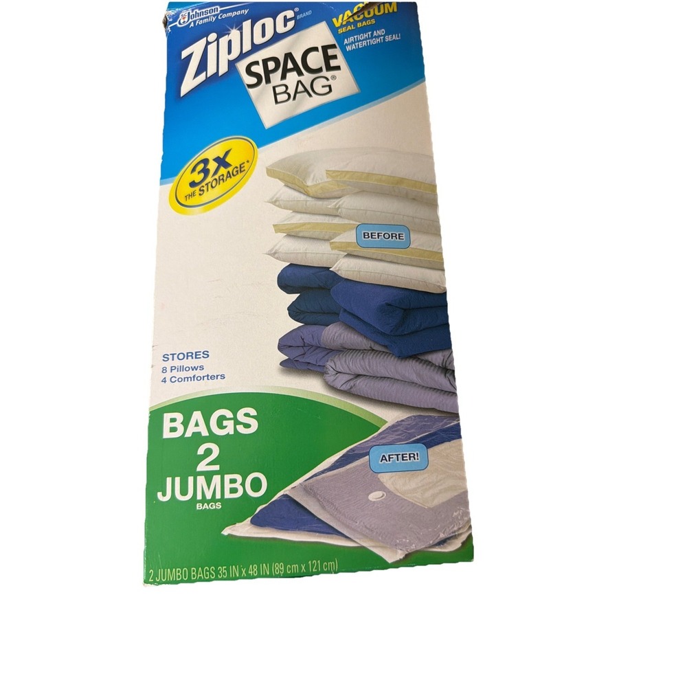 Ziploc Space Bag Jumbo Bed & Linen Waterproof Reusable Vacuum Seal One Bag